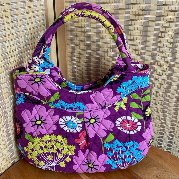 🔶Vera Bradley Flutterby Stiff Double Handles 8" Small Tote Purse Handbag Floral - Picture 1 of 5